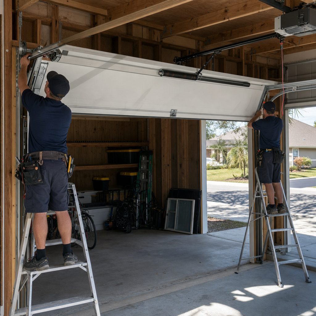 Garage door installation by professional technicians